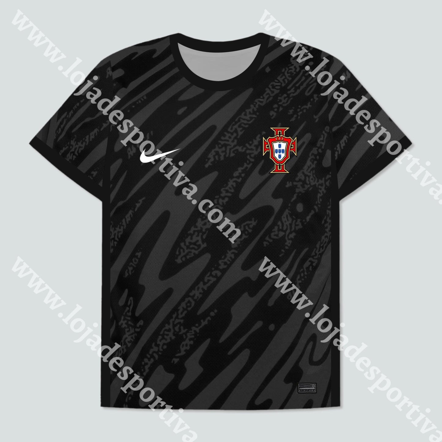 Camisola Guarda-Redes Preta Portugal Euro 2024 Camisola Futebol