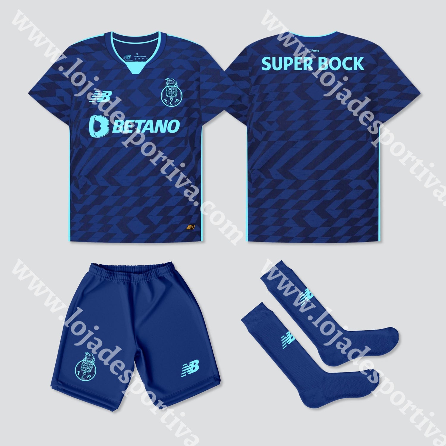 Novo Kit Criança 3º Equipamento Fc Porto 24/25 1-2 Anos