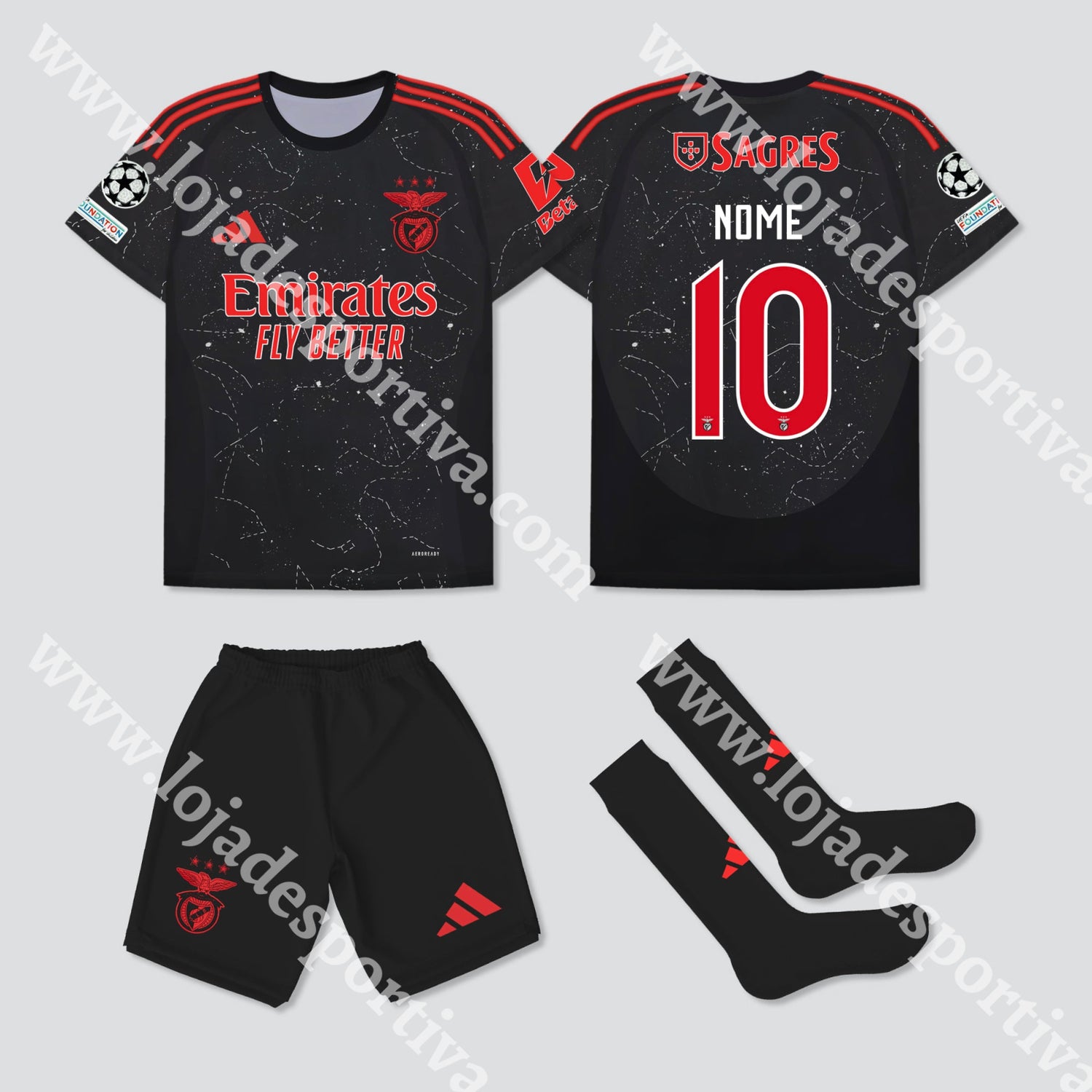 Novo Kit Criança Alternativo Sl Benfica 24/25