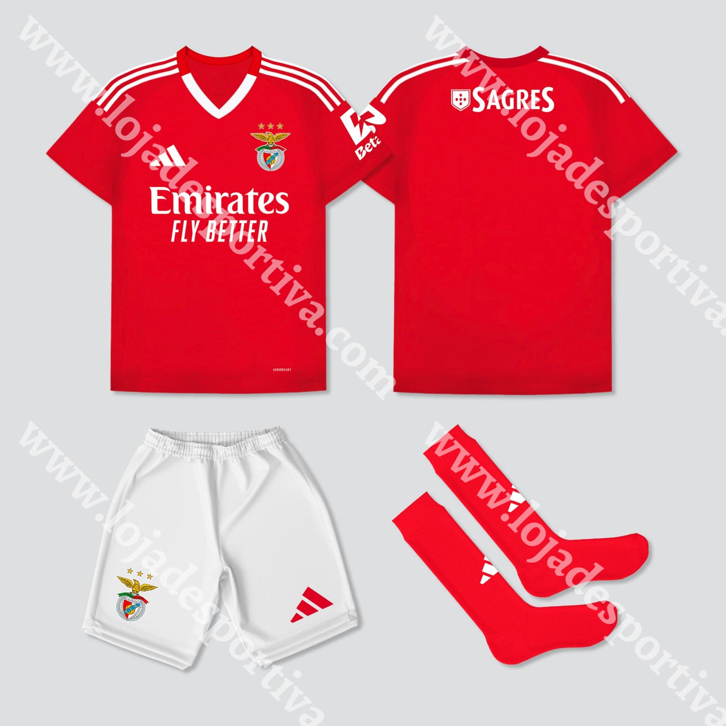 Novo Kit Criança Principal Sl Benfica 24/25 1-2 Anos