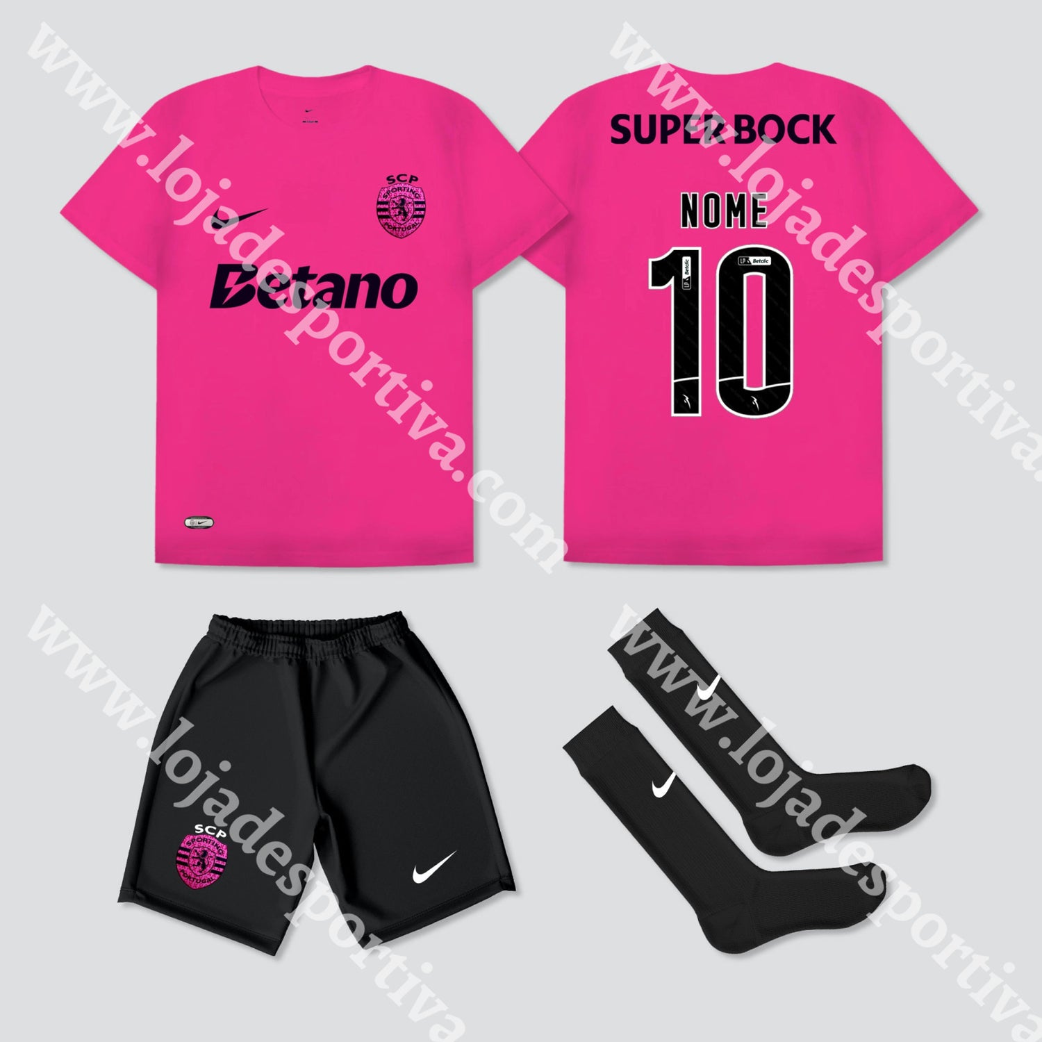 Novo Kit Criança Rosa Sporting Cp 24/25