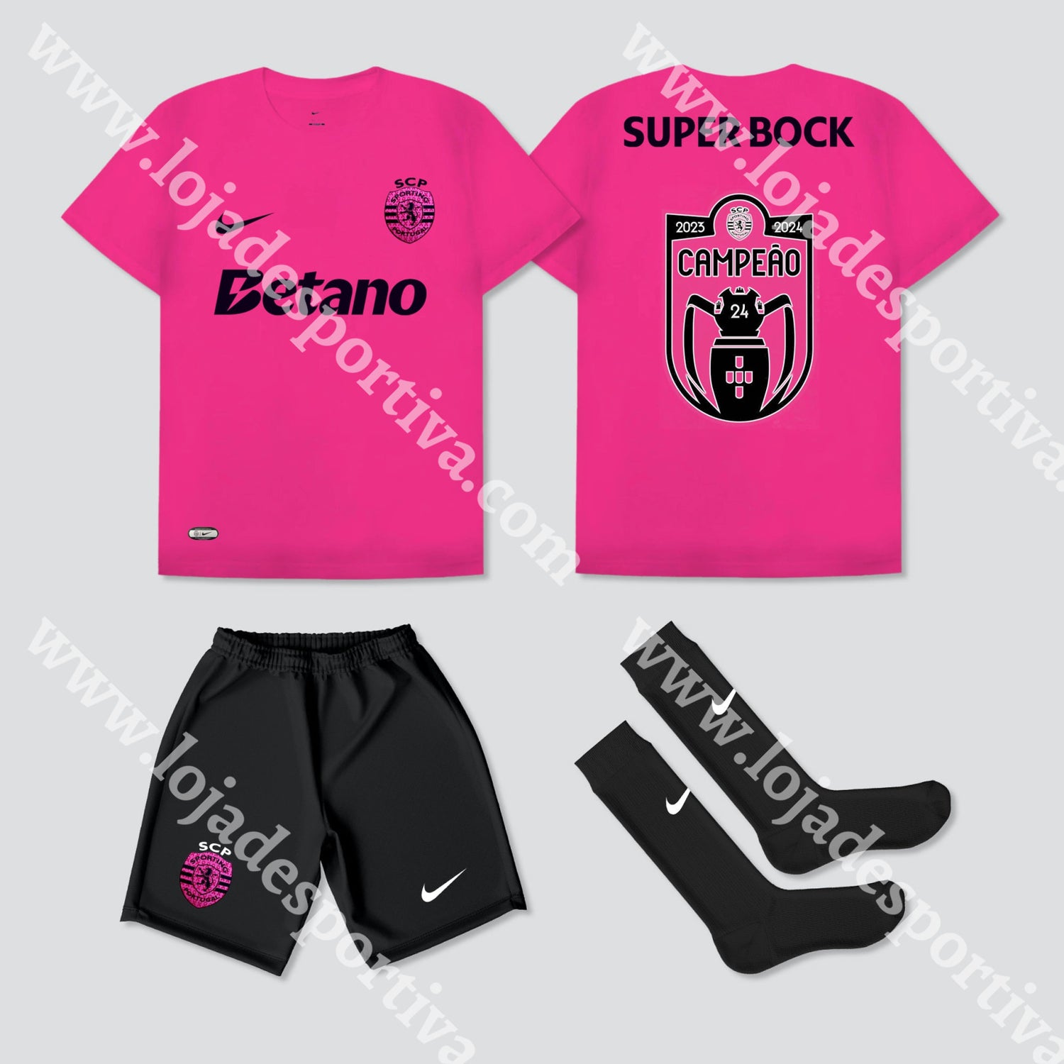 Novo Kit Criança Rosa Sporting Cp 24/25